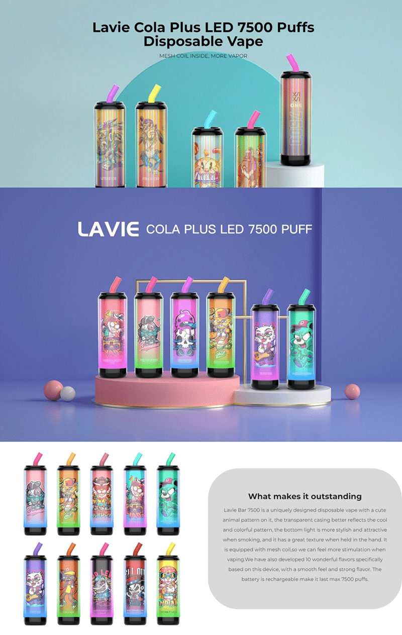 1 Lavie Cola Plus LED 7500 Puffs Disposable Vape 1